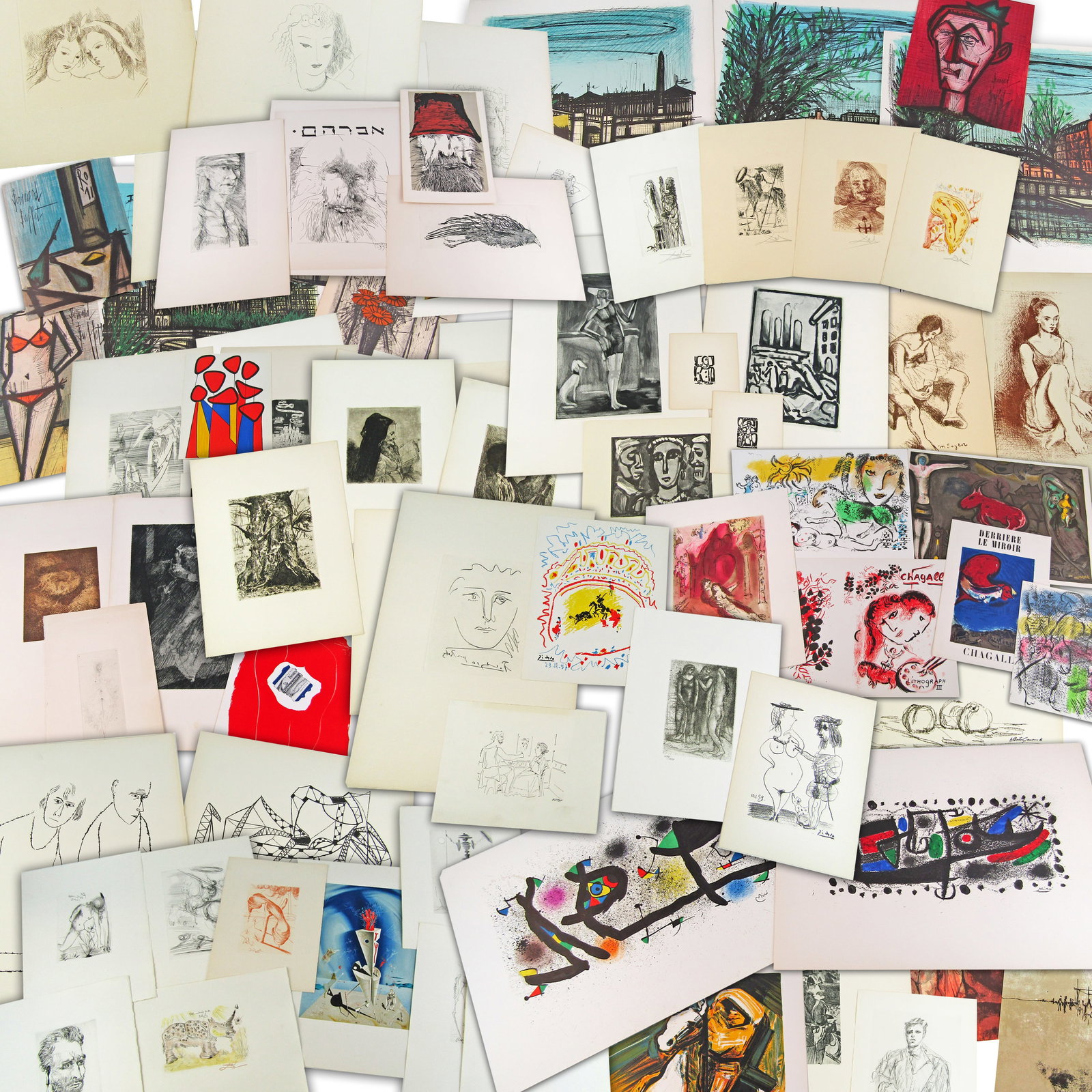 NY Art Dealer's Collection of 80+ Lithographs After Picasso, Dali, Miro, Chagall, Calder, Braque & (1 of 20)