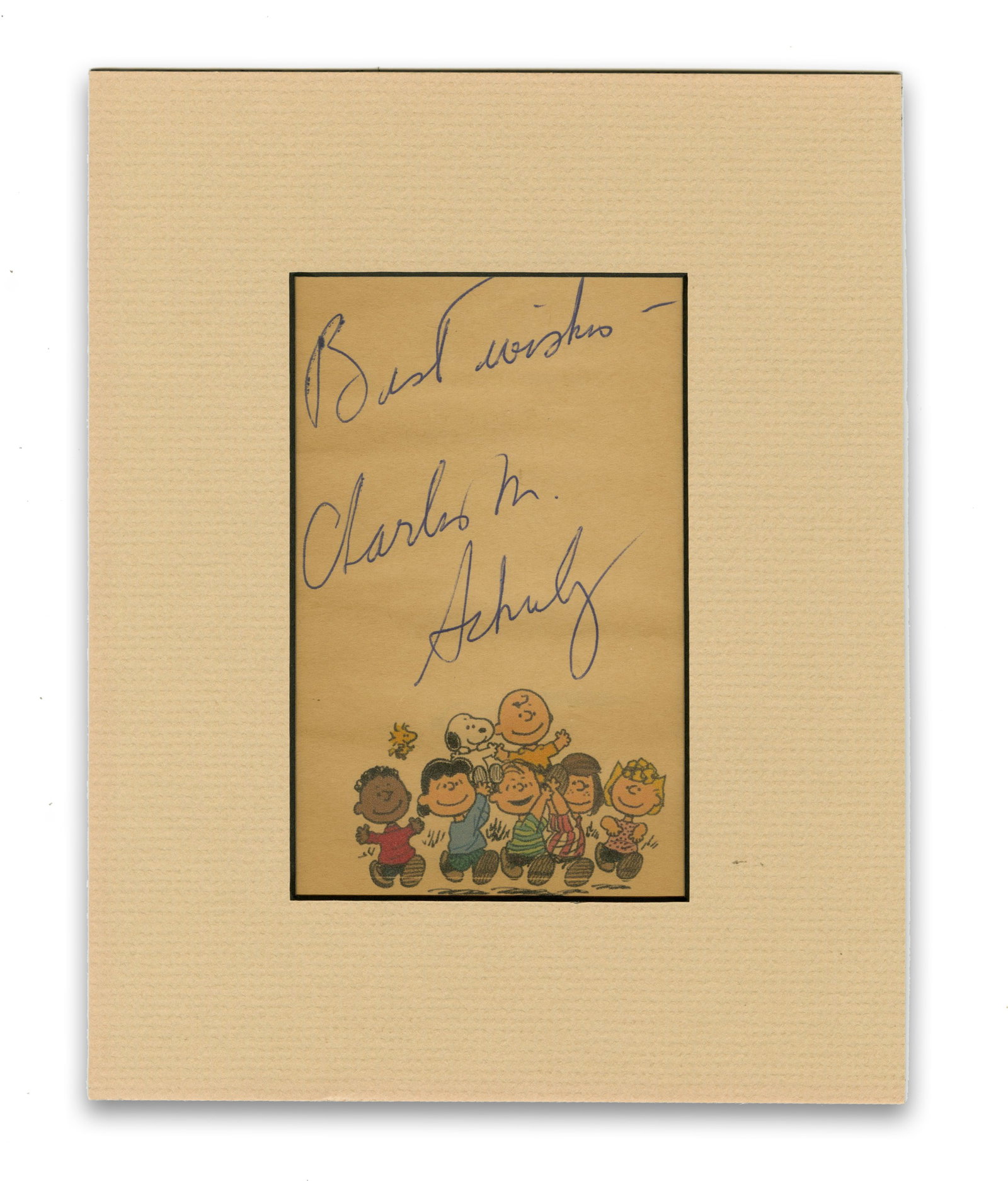 Charles Schulz Large Signature on "Peanuts" Gang Print (1 of 3)