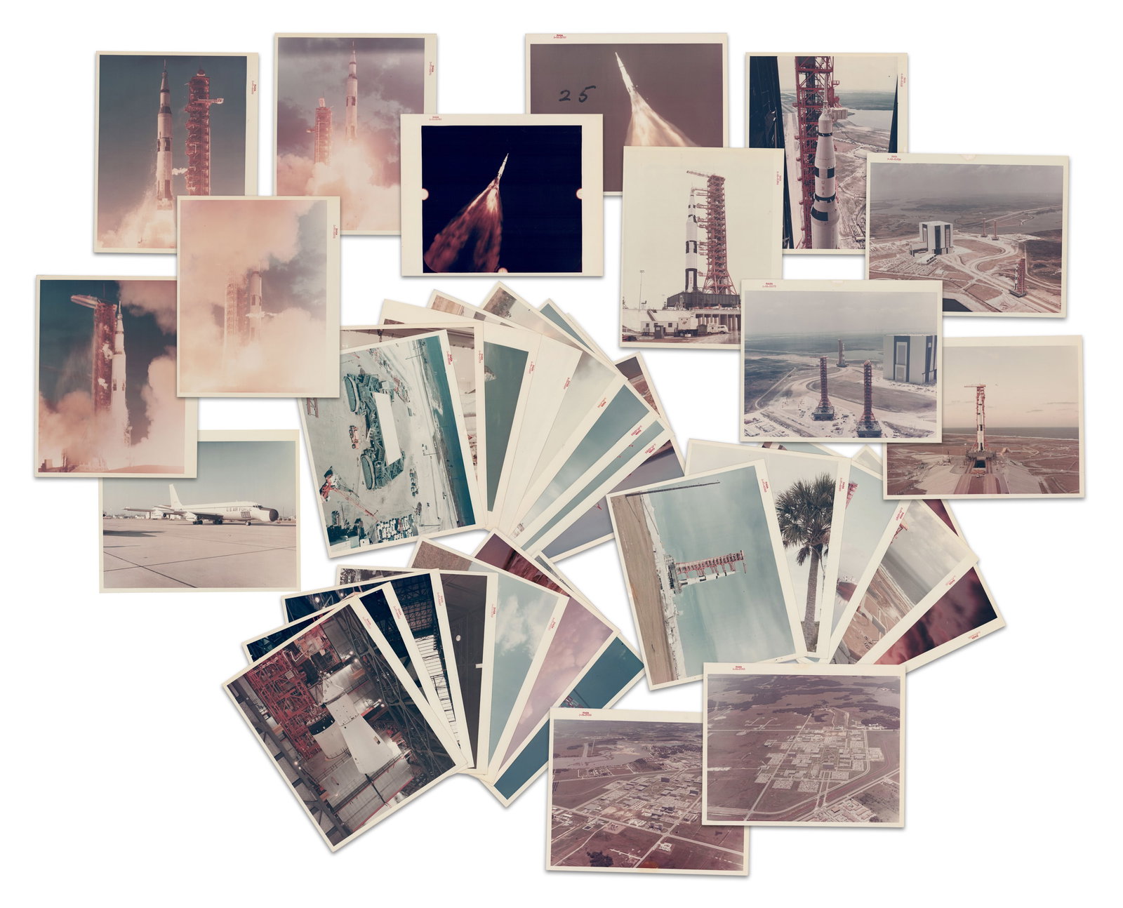 30+ Early NASA Red Number Photos of Saturn V Rocket, Apollo 4 & 8 Launch: NASA Apollo 4 & 8 n.p., ca. 1966-1967 30+ Early NASA Red Number Photos of Saturn V Rocket, Apollo 4 & 8 Launch Archive A collection of 34 official NASA photographs showing various stages of the