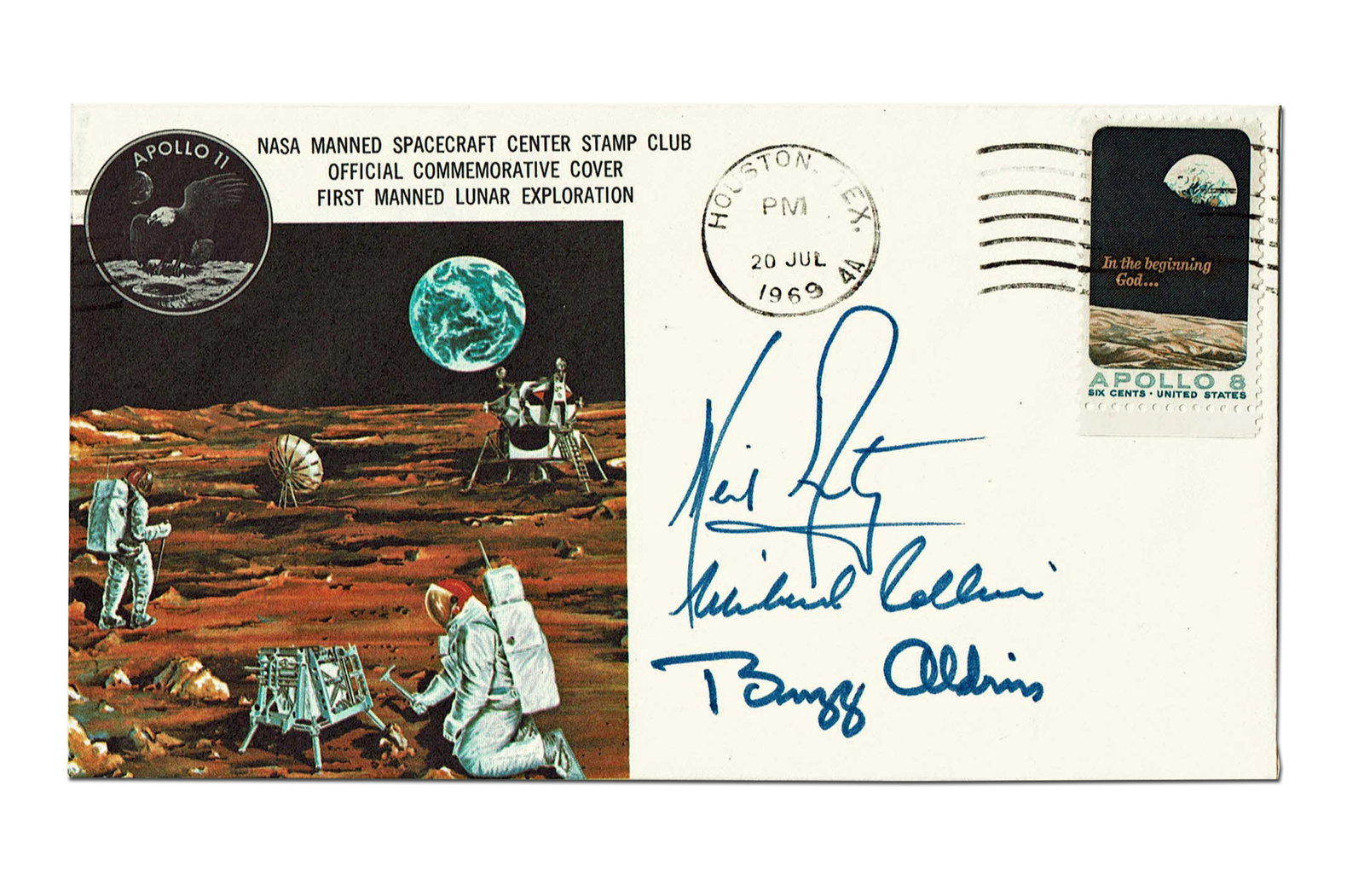 Superb Apollo 11 Crew-Signed Type 1 Insurance Type Cover, Pre-Certified Zarelli (1 of 3)