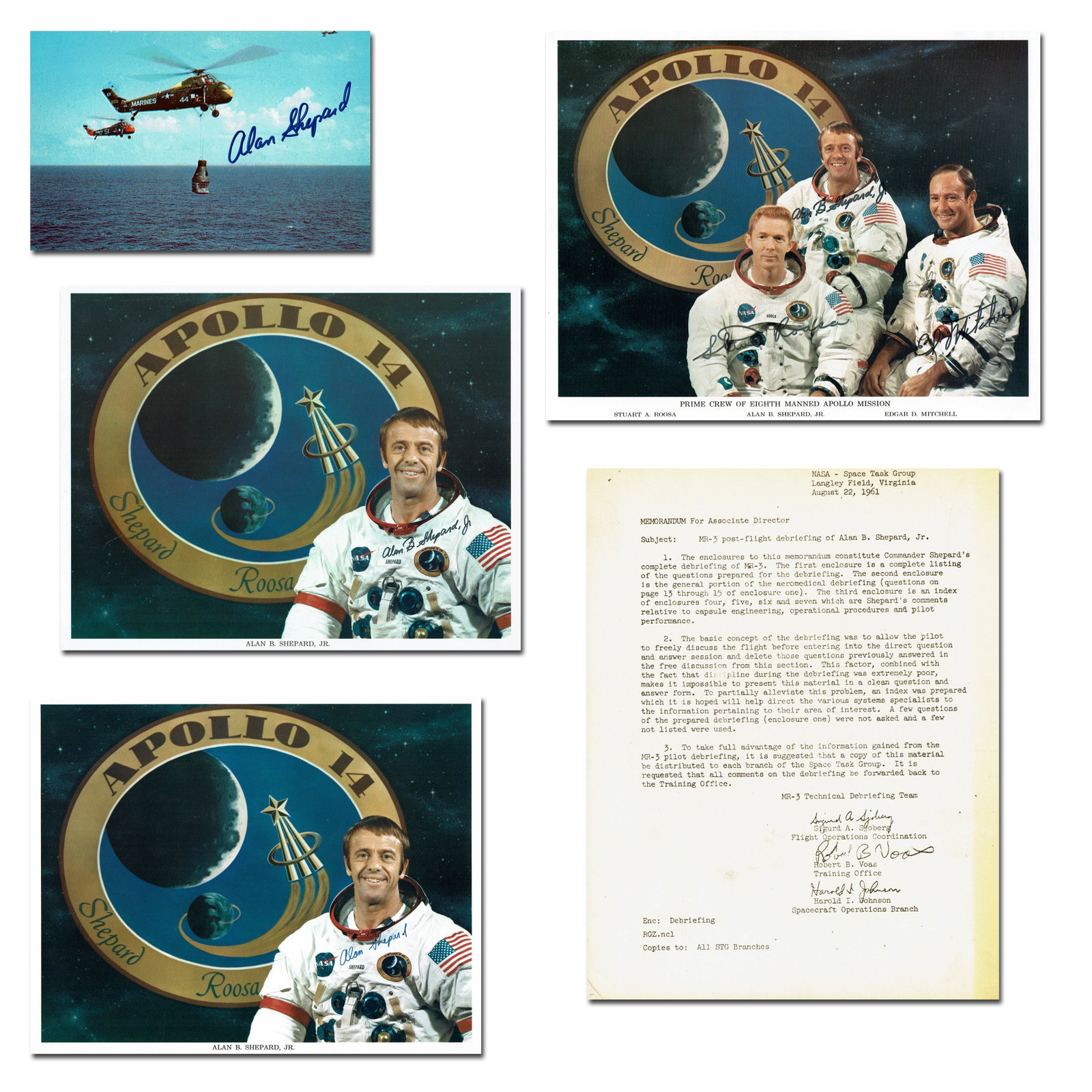 Alan Shepard 5 Signed NASA Items (1 of 8)