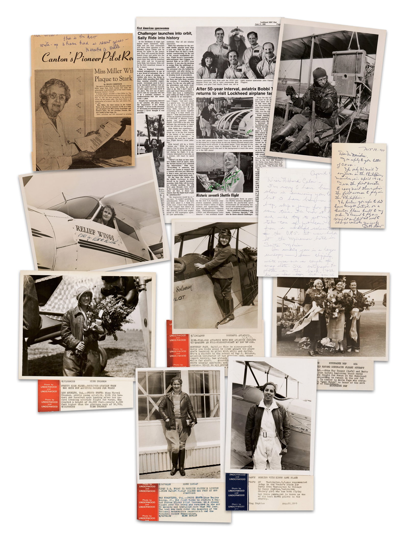 Female Aviators 12pc. Dealer's Lot: Law, Nichols, Miller & More!: Early 20th C. Women Aviators various, various Female Aviators 12pc. Dealer's Lot: Law, Nichols, Miller & More! Archive A diverse collection of material relating to pioneering female aviators of the