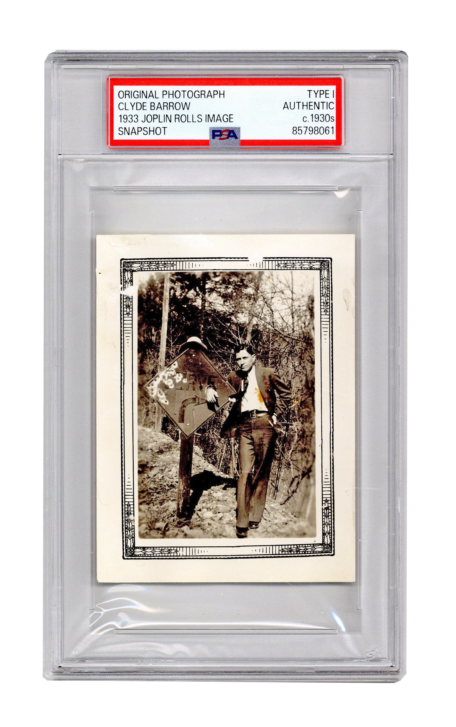 Original PSA Type I Photo of Clyde Barrow From Notorious "Joplin Rolls" (1 of 3)