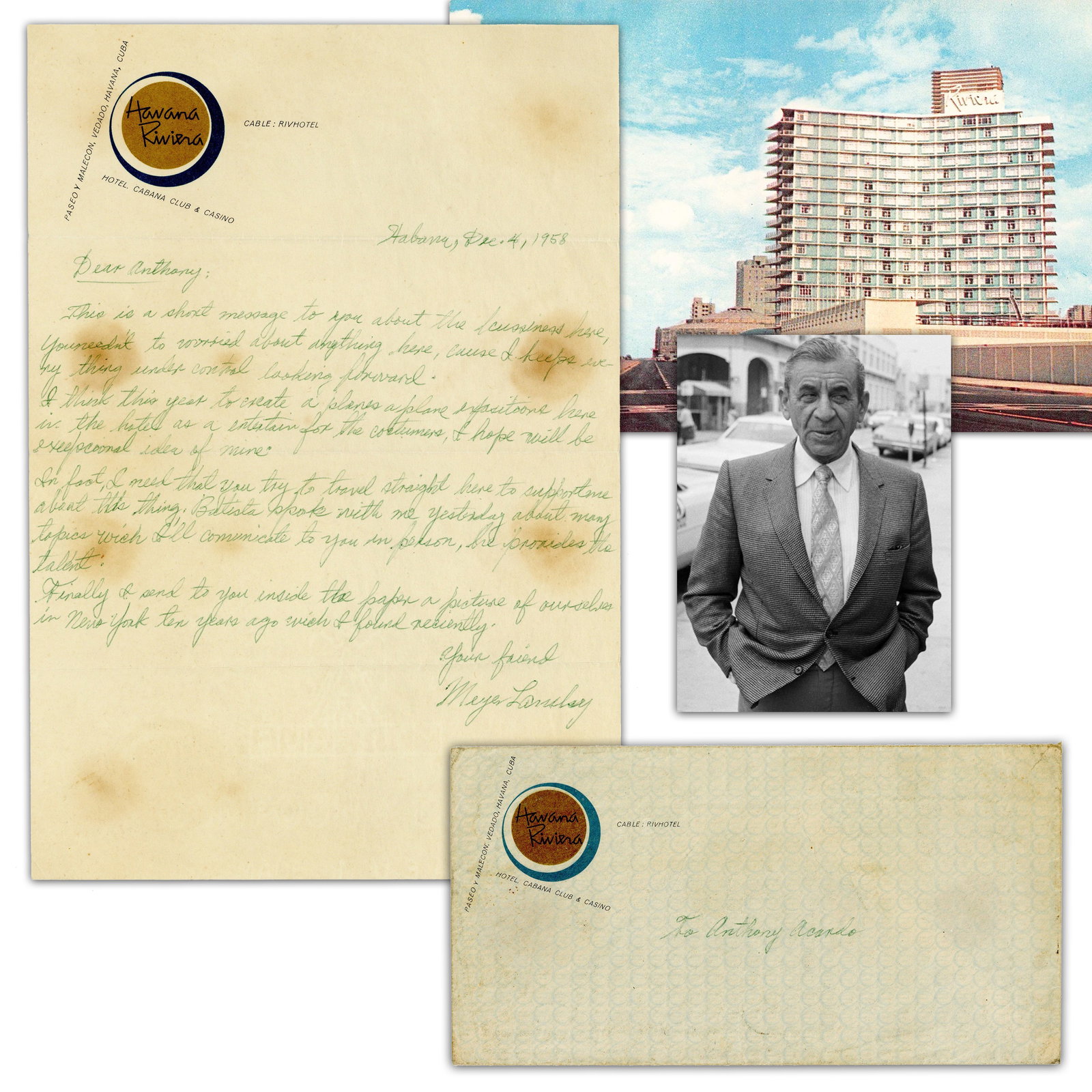 Meyer Lansky 1958 ALS Assuring Chicago Mob Boss That Cuba Is Under Control Less Than 1 Month Before: Meyer Lansky [Havana, Cuba], December 4, 1958 Meyer Lansky 1958 ALS Assuring Chicago Mob Boss That Cuba Is Under Control Less Than 1 Month Before Cuban Revolution Coup! Mentions Batista! ALS A 1p