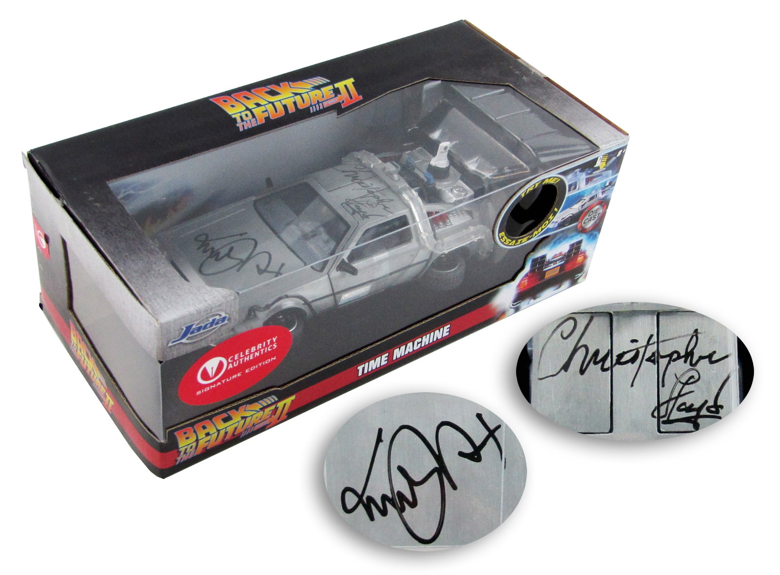 Michael J. Fox & Christopher Lloyd Signed "Back to the Future II" Time-Traveling DeLorean (1 of 10)