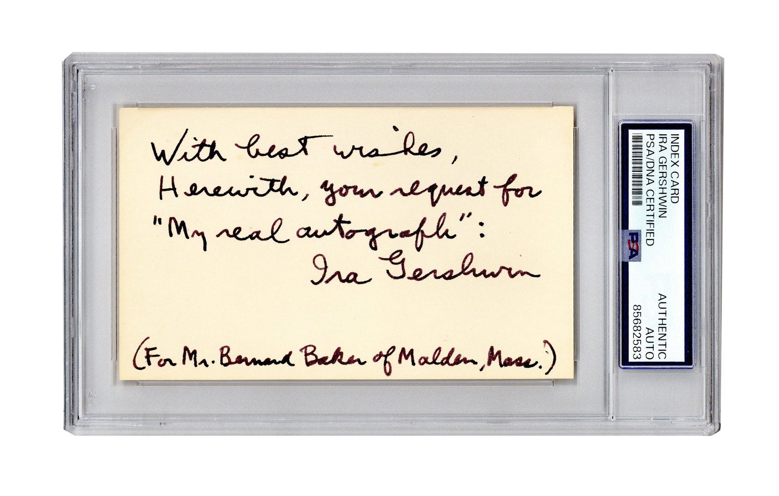 Ira Gershwin PSA Slabbed ANS: "My real autograph" (1 of 3)
