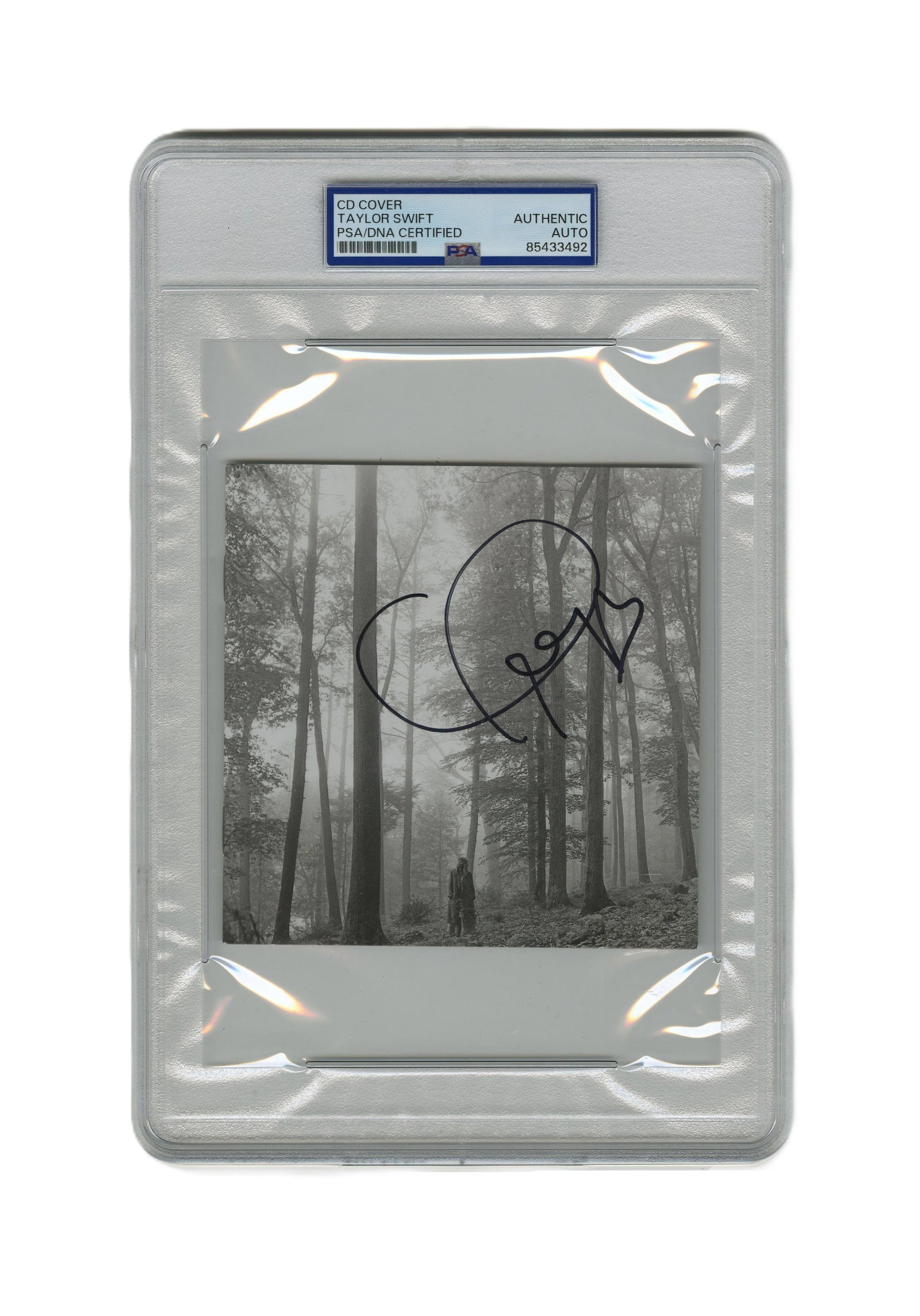 Taylor Swift Signed "Folklore" CD Album Cover with Heart Sketch PSA Slabbed (1 of 2)
