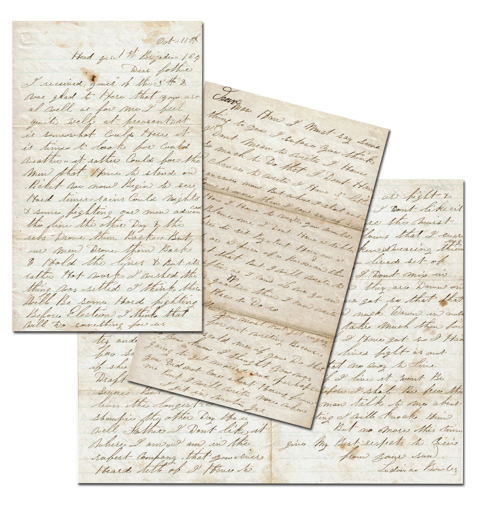 Civil War Soldier's 1864 Lengthy Letter to His Family: "I hope that Lincoln will be our next (1 of 4)