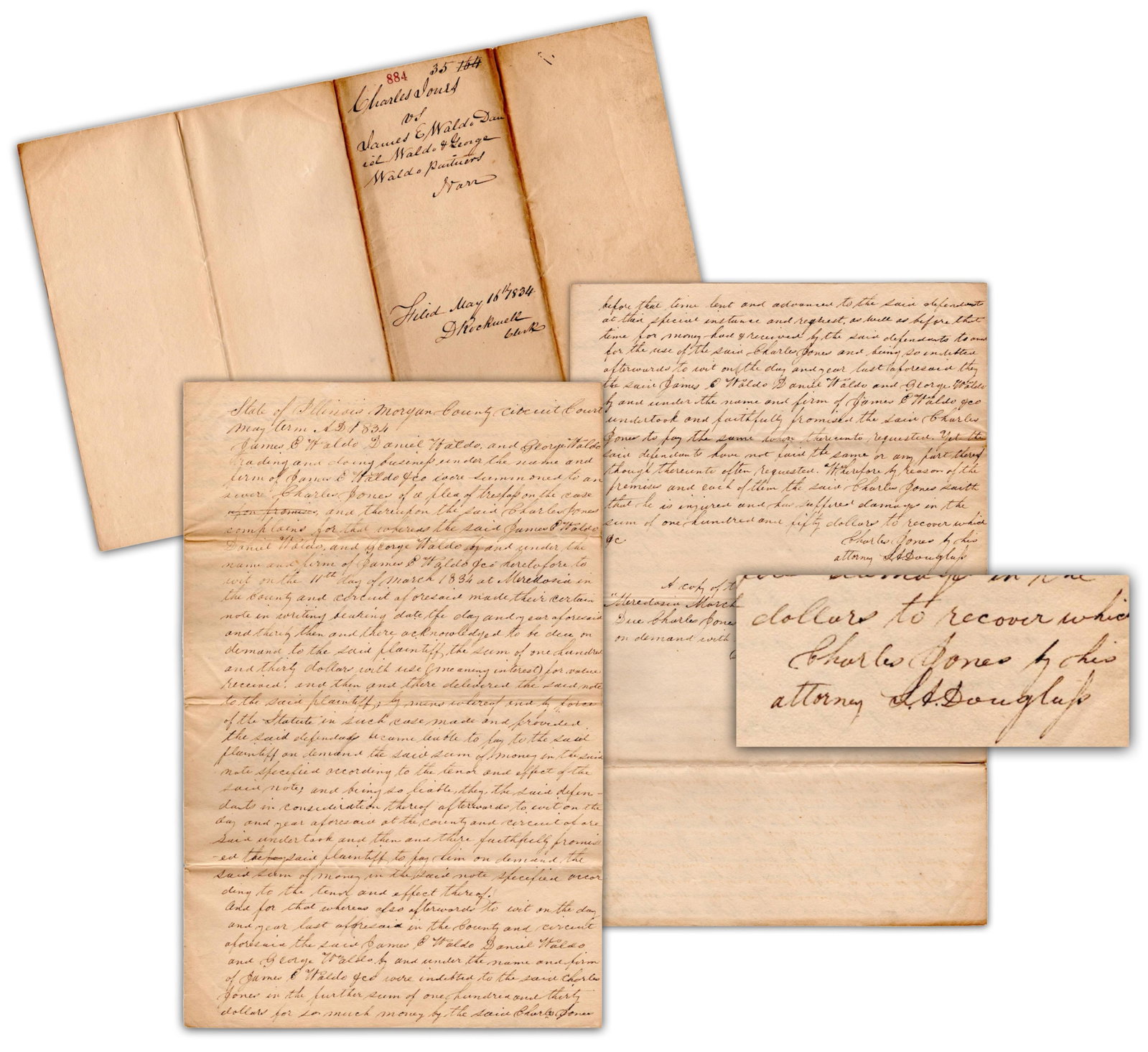 Stephen A. Douglas Writes a Narratio for Client to Recover Value of a Promissory Note (1 of 5)
