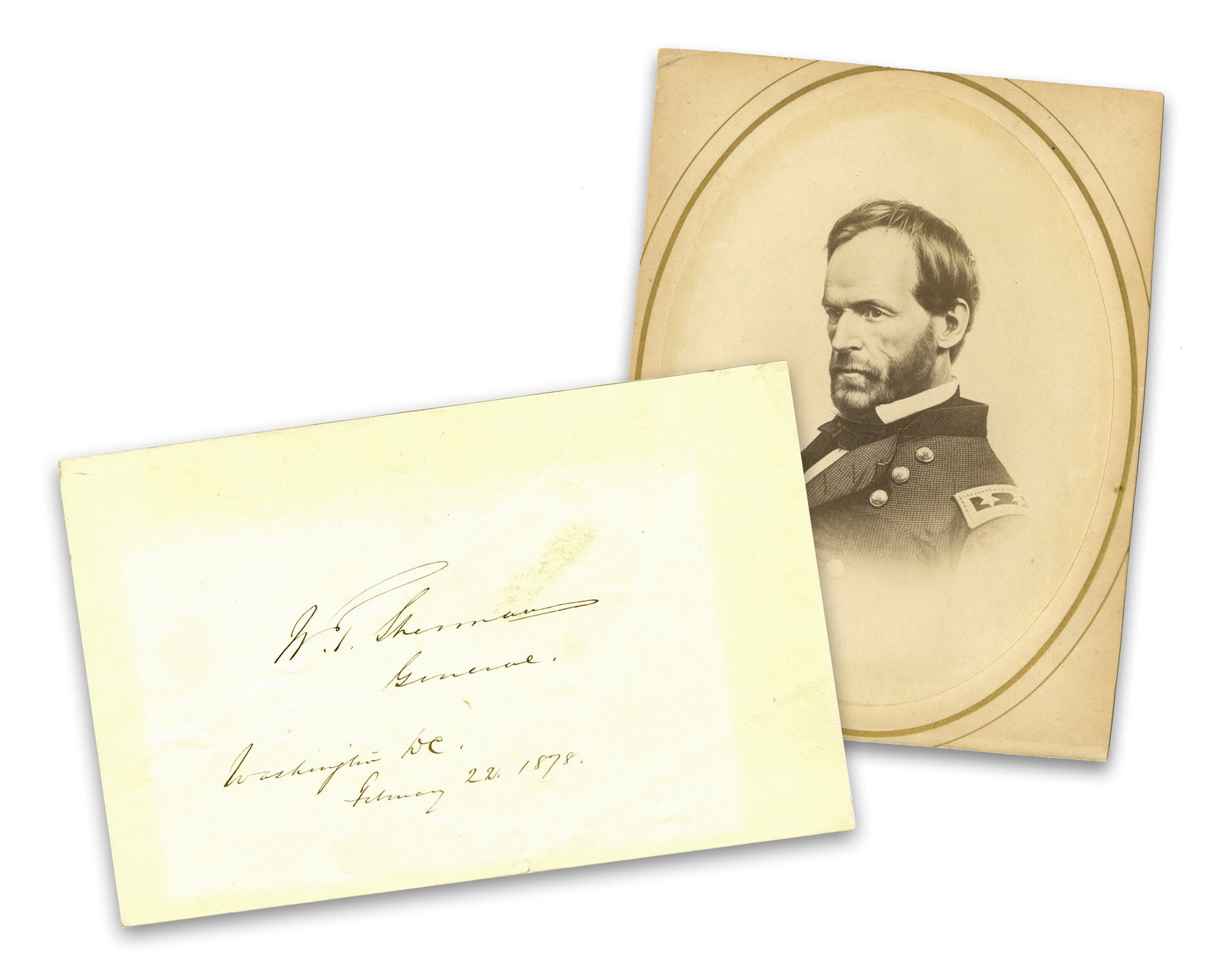 William T. Sherman Signed Page With Rank (1 of 3)