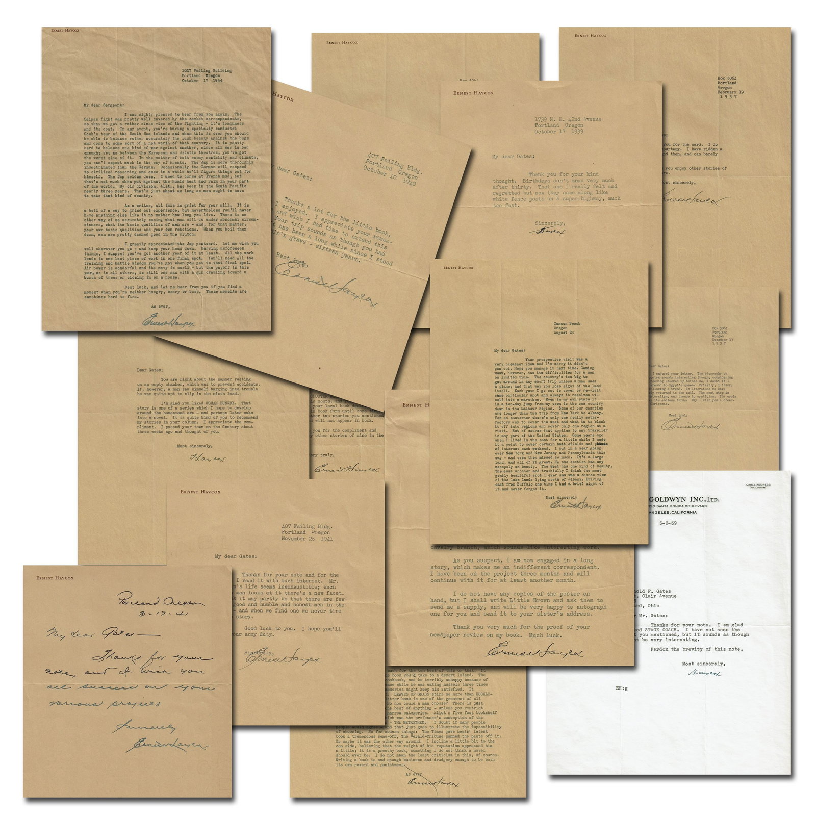 Ernest Haycox 20 Letters, Leaves of Grass, Huck Finn, GWTW, Moby Dick Content (1 of 15)
