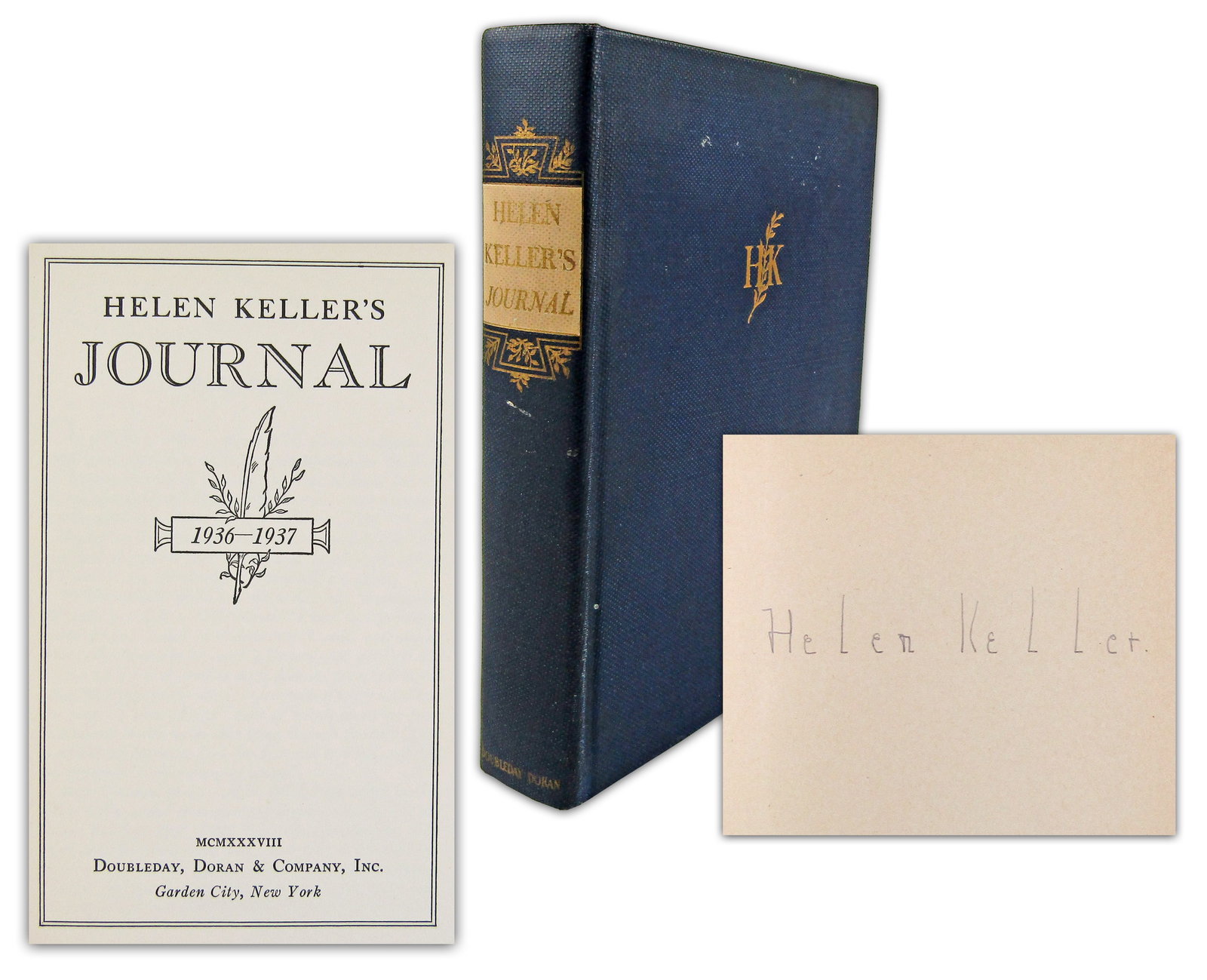 Helen Keller Signed 1st Ed. "Helen Keller's Journal, 1936-1937," Recounting Her Grief After Annie (1 of 5)