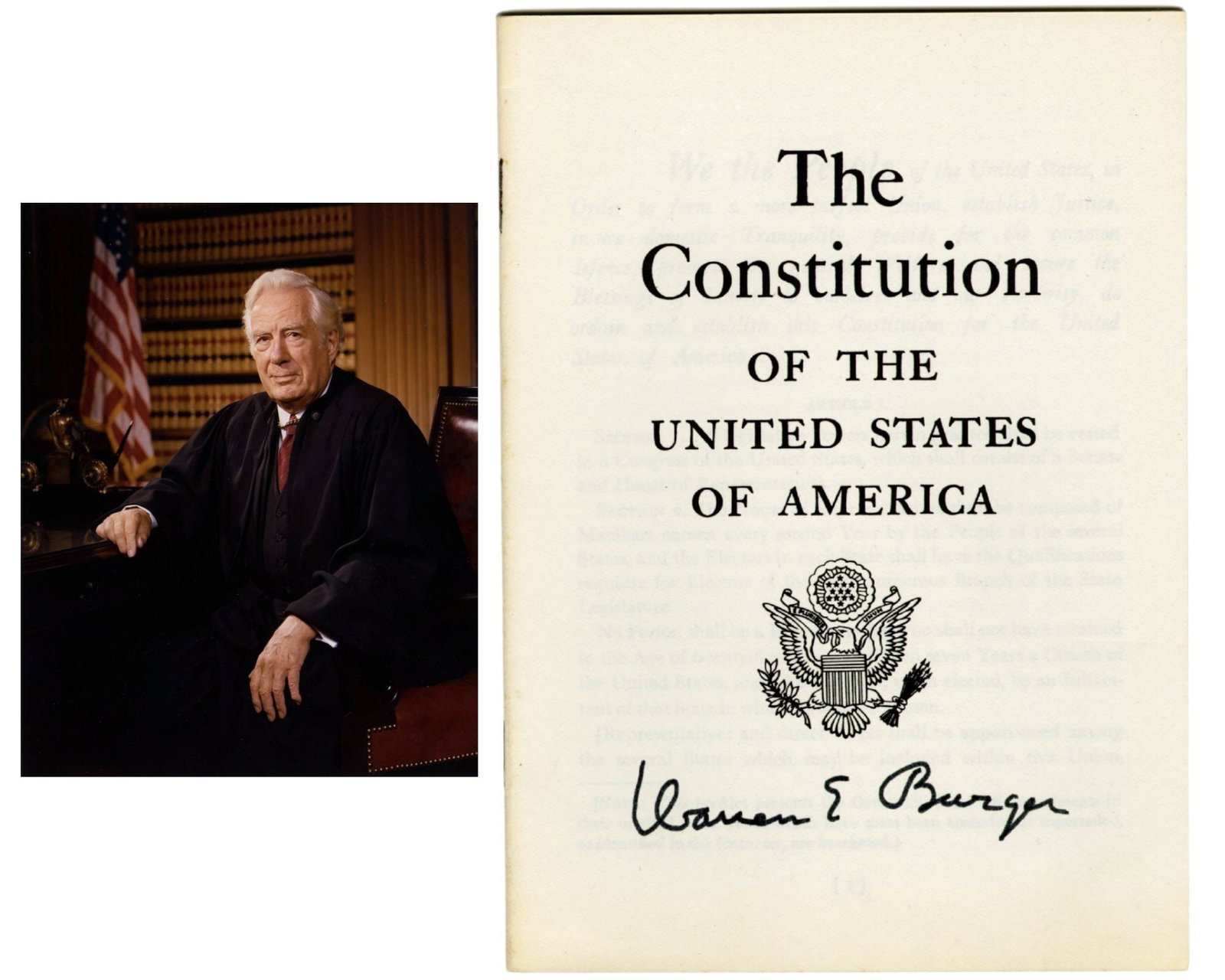 Warren Burger's Signed "Pocket" U.S. Constitution, Ex. Warren Burger Estate (1 of 5)