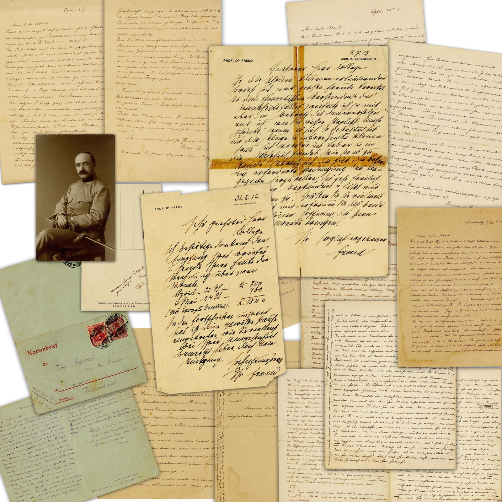 (2) Sigmund Freud ALSs Re: Patient Tatiana Nacht, Profiled in "Totem & Taboo"; Along With (6) Max (1 of 12)