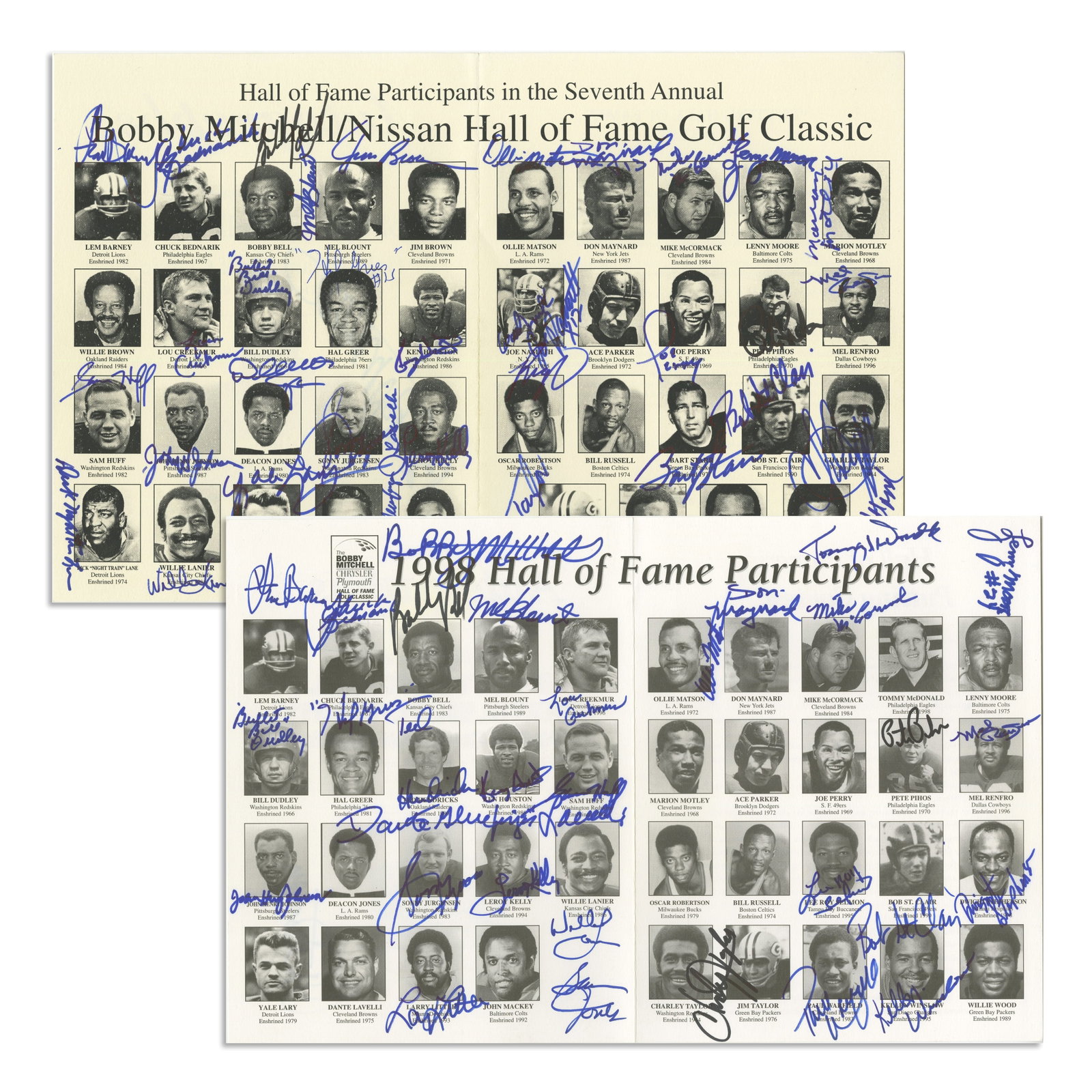 Football Hall of Famers Signed 7th & 8th Annual Golf Classic Photo Cards - 69 Total Autographs! (1 of 5)