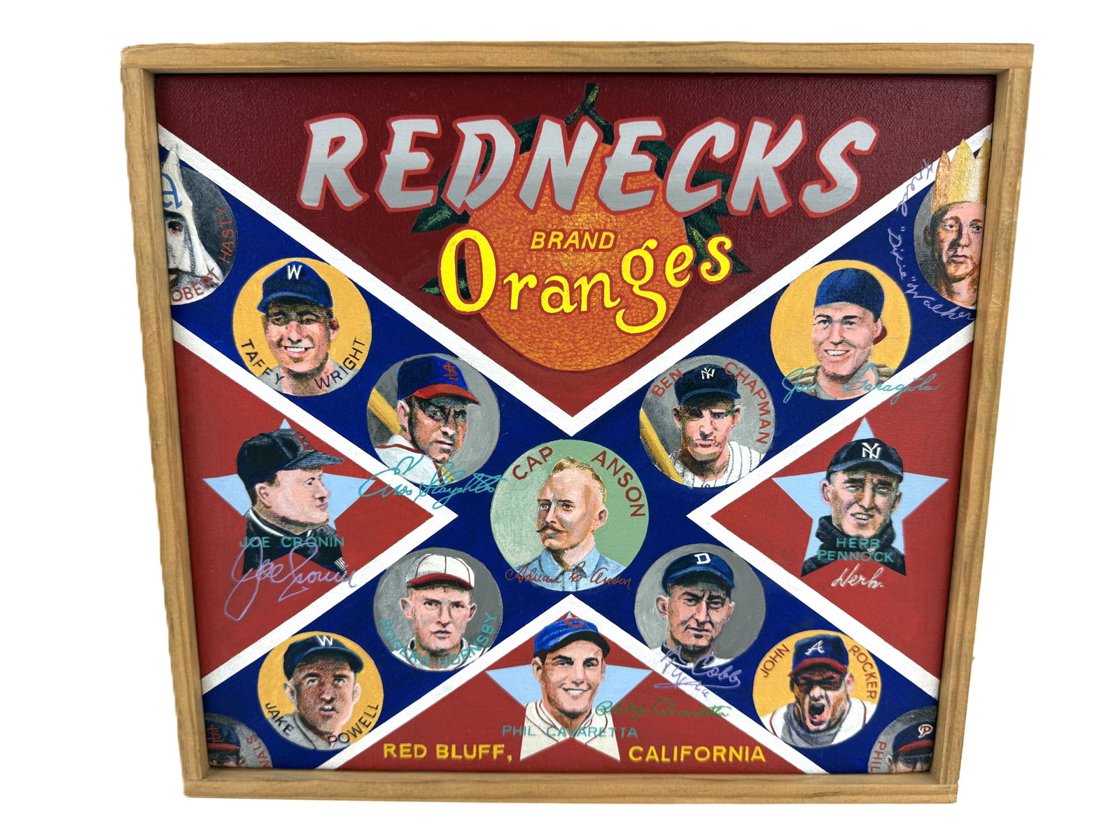 Ben Sakoguchi "Rednecks Brand" Signed Painting from "The Unauthorized History of Baseball" Series (1 of 3)