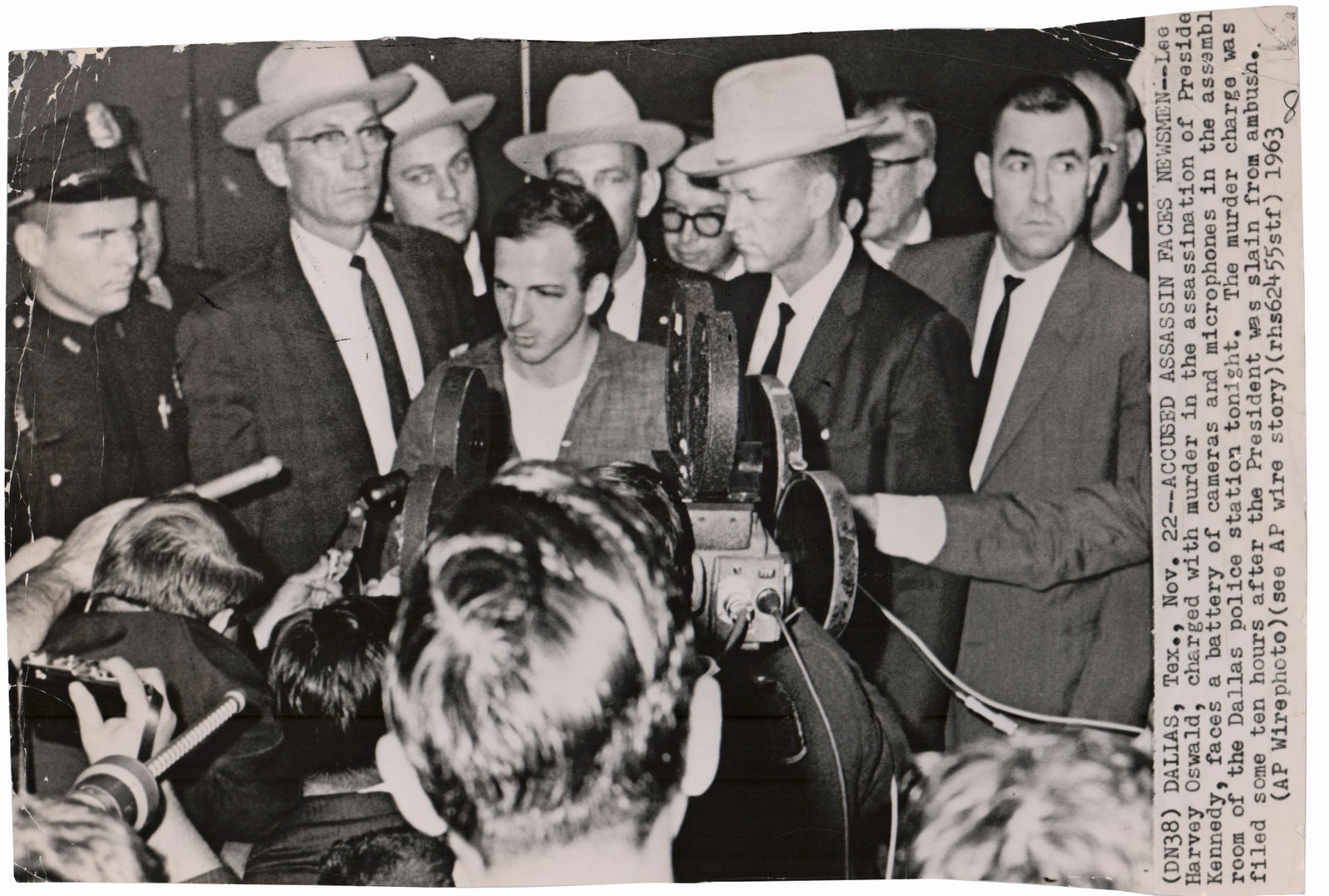 L.H. Oswald Oversized Nov. 24, 1963 Press Photo of Captured Assassin! PSA Certified. (1 of 4)