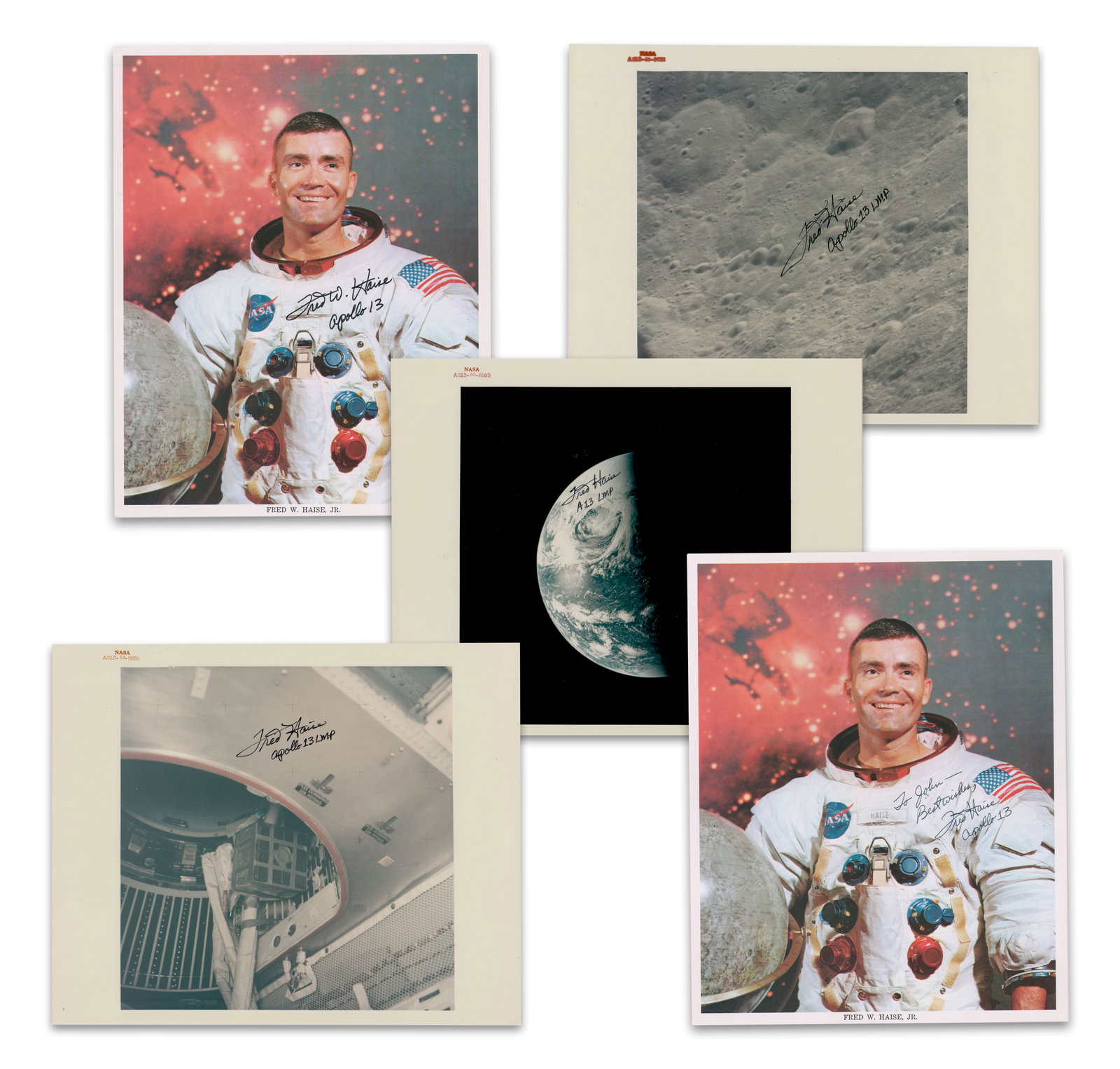 Fred Haise Apollo 13 Lot of (5) Signed Photos (1 of 6)