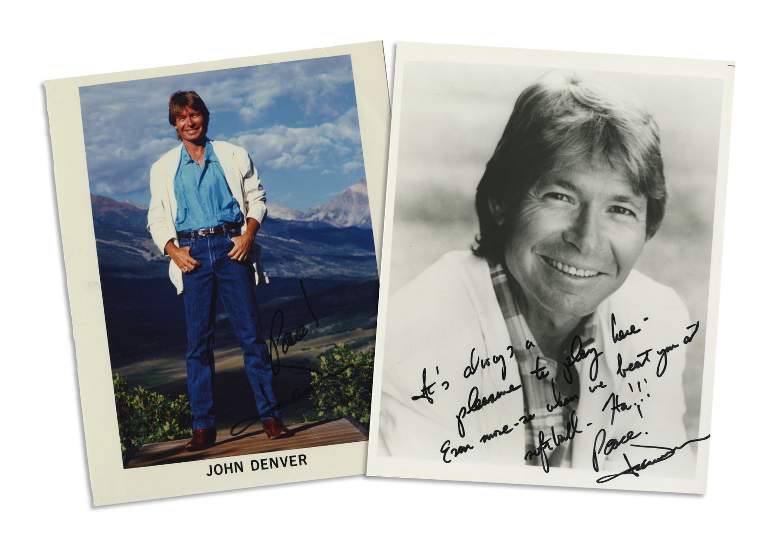 John Denver Two Signed Photos with JSA COAs (1 of 5)