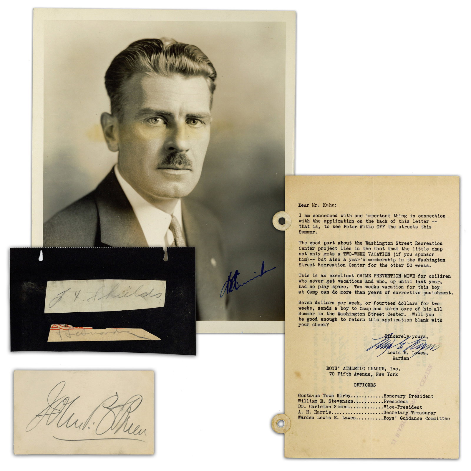Dealer's Lot Of NY Notables! Mayors La Guardia & O'Brien, Sing Sing Warden & More, 4 Pcs, 5 Sigs: New York Notables various New York, ca. 1930s Dealer's Lot Of NY Notables! Mayors La Guardia & O'Brien, Sing Sing Warden & More, 4 Pcs, 5 Sigs Total Archive A collection of New York-related autographs