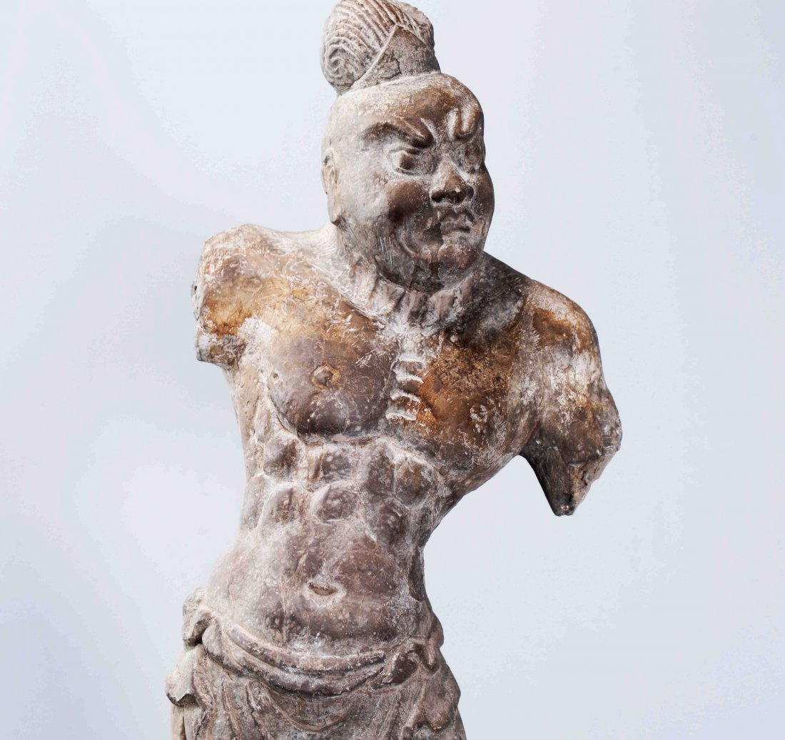 TANG DANSTY STYLE GREEN STONE CARVED HERCULES STATUE (1 of 4)