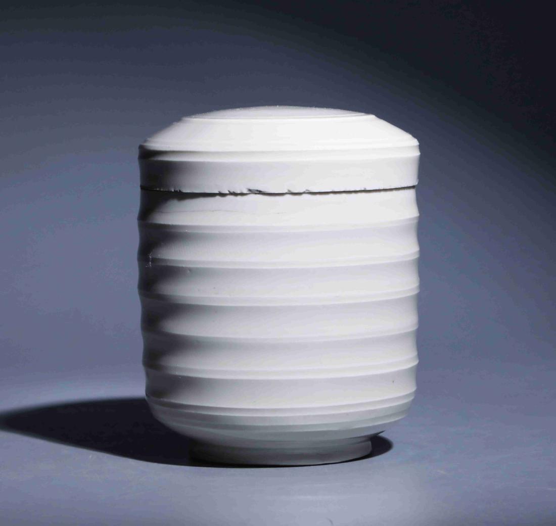 DING KILN WHITE GLAZED STRIPE PATTERN CONTAINER (1 of 6)