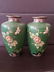 A Pair of Cloisonne with Copper Tire