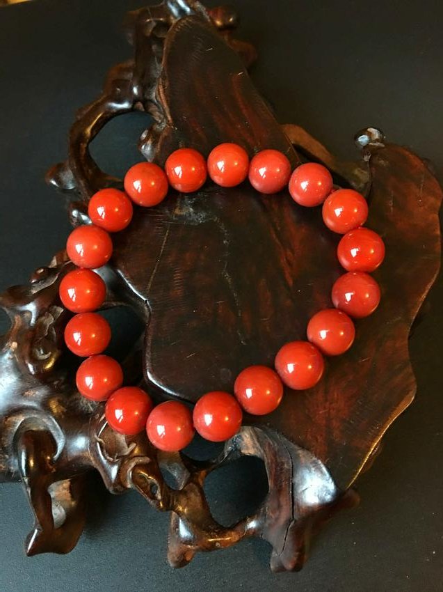 All natural Nanjiang red agate bead bracelet (1 of 1)