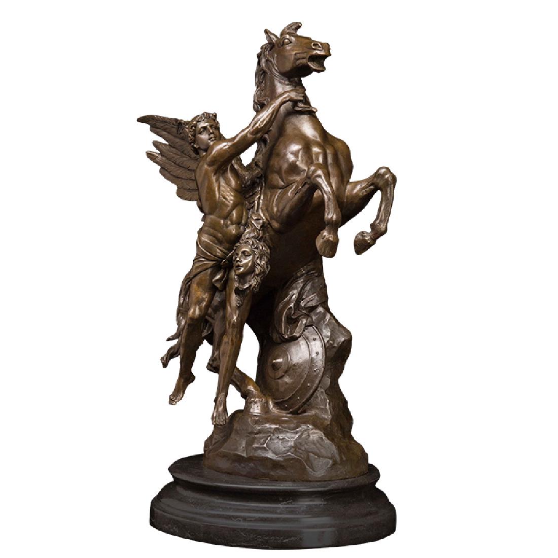 Bronze Victory goddess and Pegasus Sculpture (1 of 6)