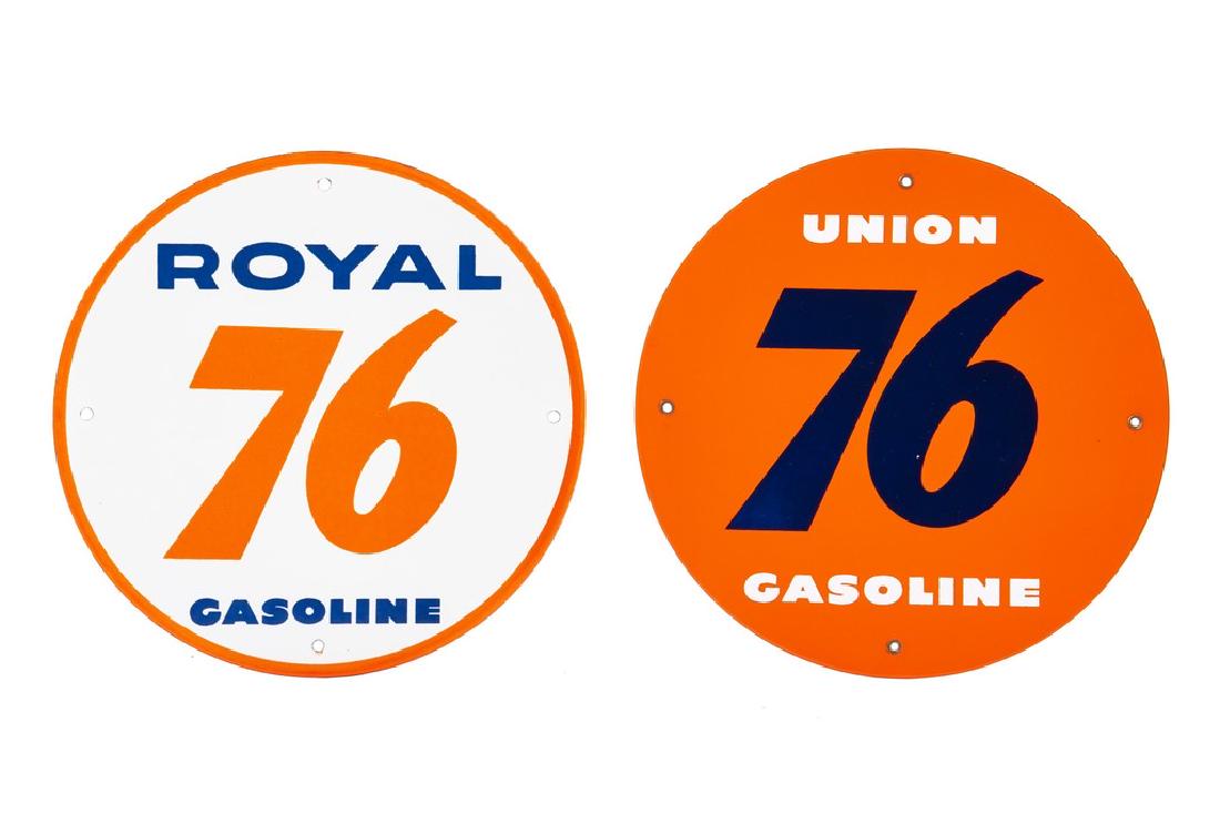 2 Union 76 Gasoline Porcelain Gas Pump Plates (1 of 4)