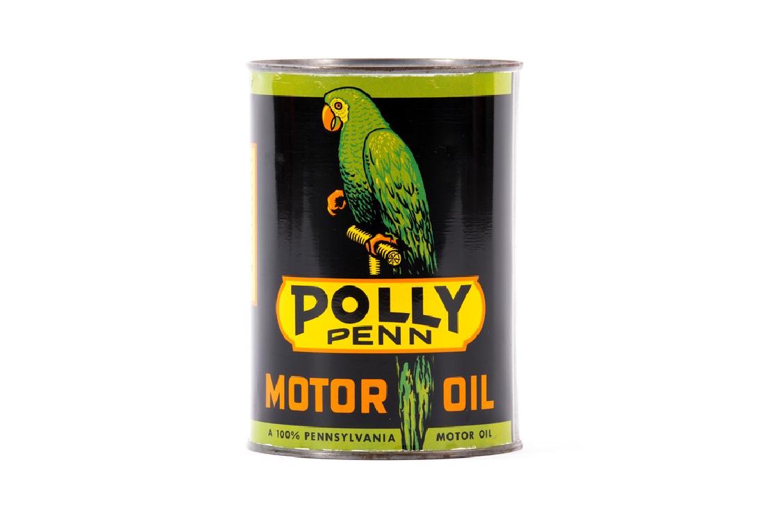 Rare Polly Penn Motor Oil Full 1 Quart Oil Can (1 of 8)
