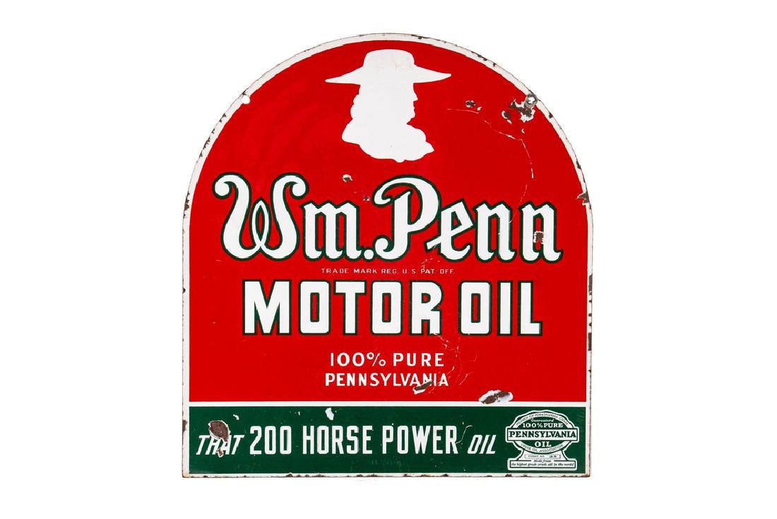 William Penn Motor Oil Porcelain Tombstone Sign (1 of 6)