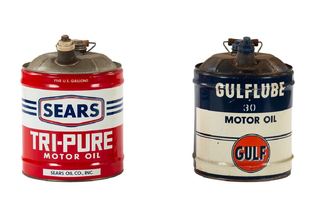 Sears Tri-Pure & Gulflube 5 Gallon Motor Oil Cans (1 of 6)