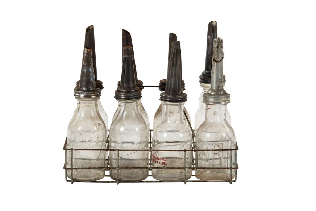 8 Various Oil Bottles In Metal Rack (1 of 5)