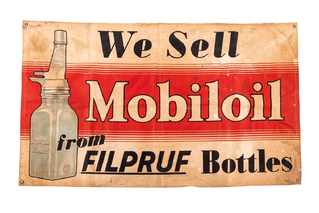 Mobiloil From Filpruf Bottles Canvas Banner (1 of 7)