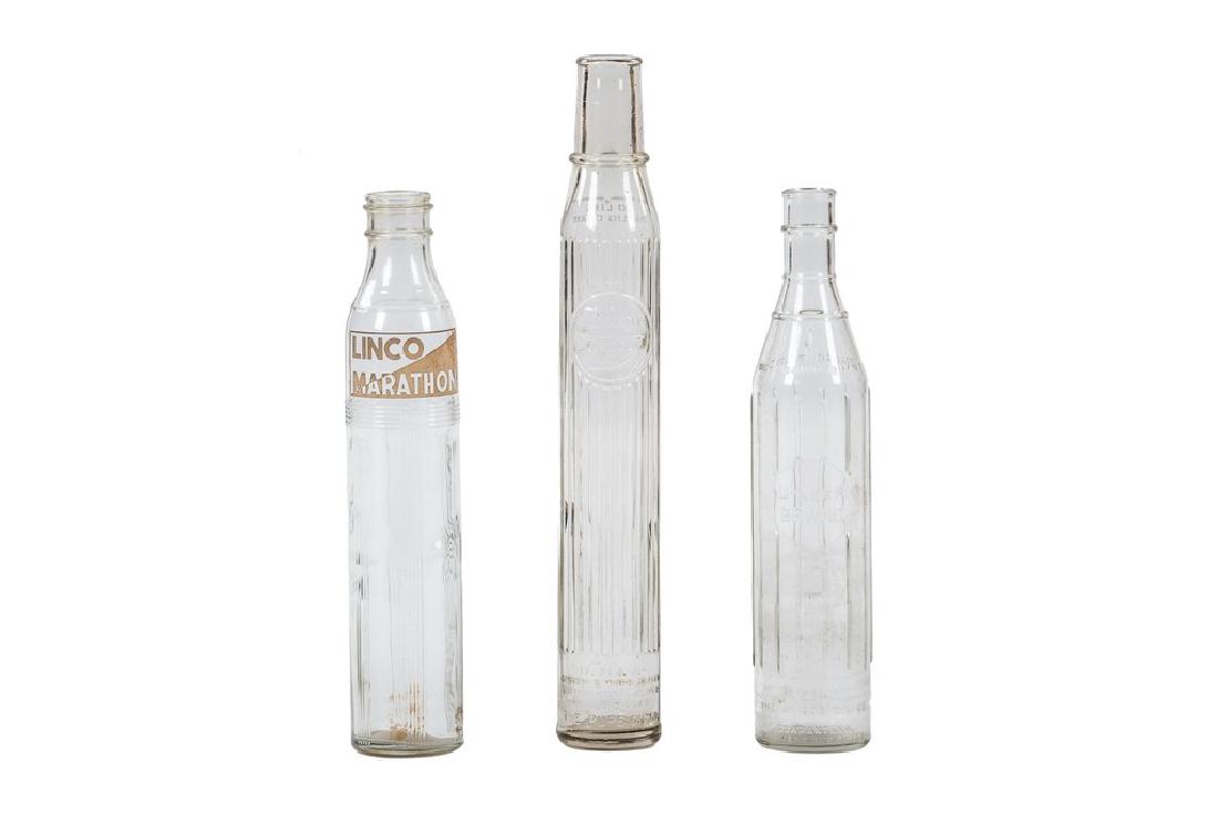 3 Tall Glass 1 Quart Oil Bottles (1 of 3)