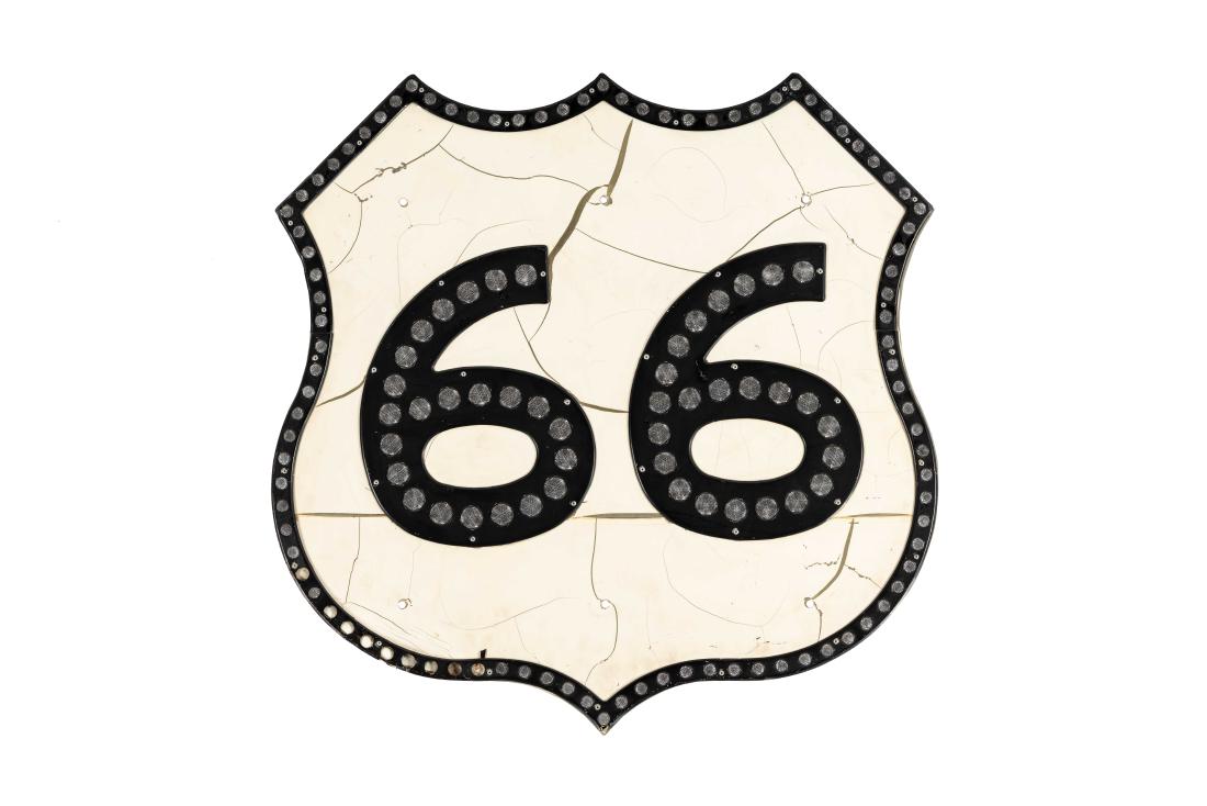 Route 66 Tin Sign With Reflectors (1 of 4)
