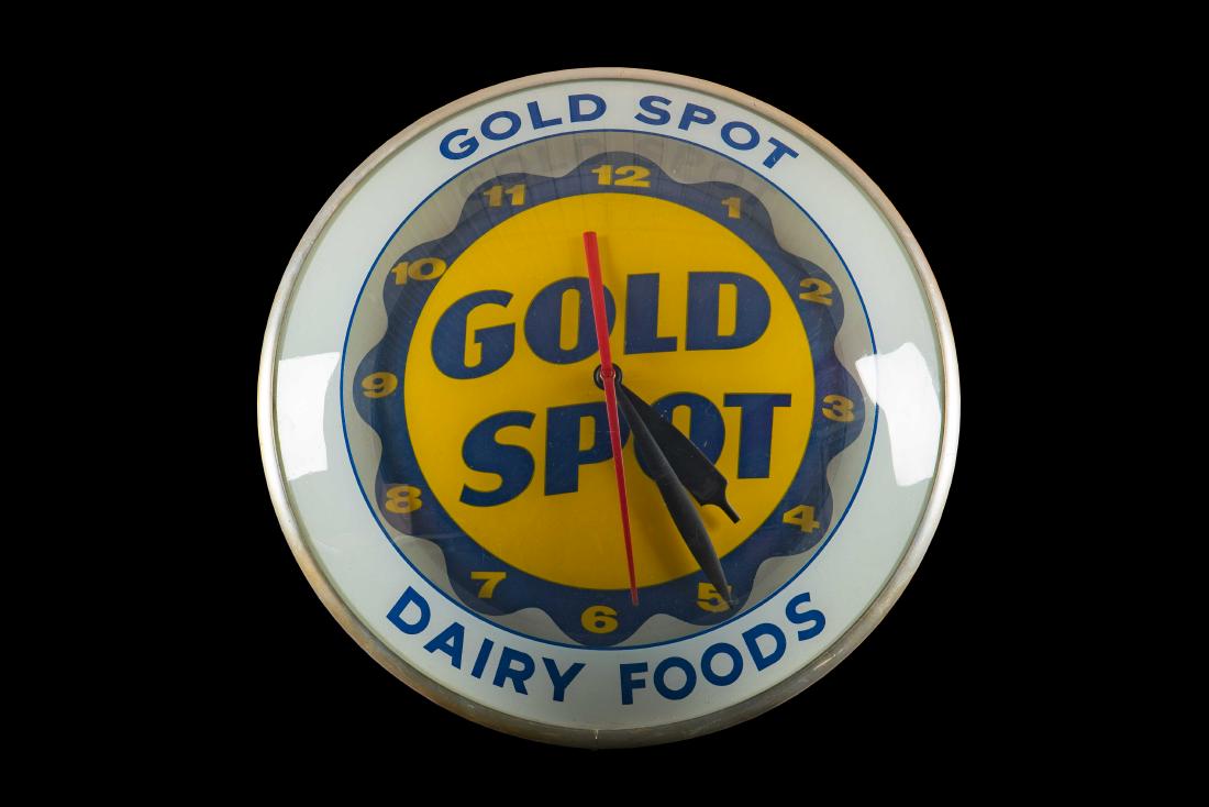 Gold Spot Dairy Foods Lighted Double Bubble Clock (1 of 3)