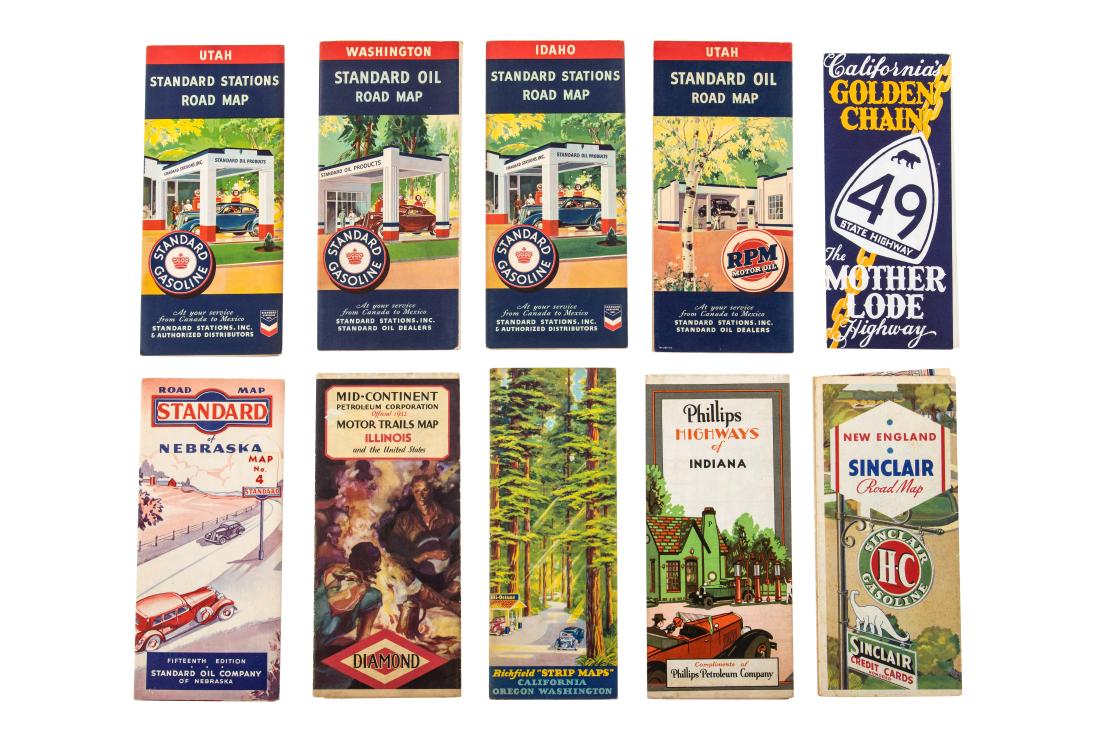 Lot Of 10 Various Road Maps (1 of 5)