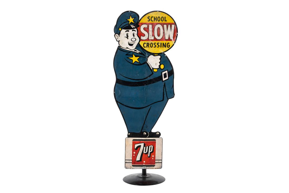 7Up School Crossing Guard Tin Sign  (1 of 4)