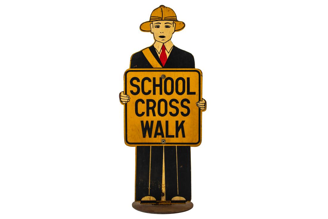 School Cross Walk Wooden Sign  (1 of 2)