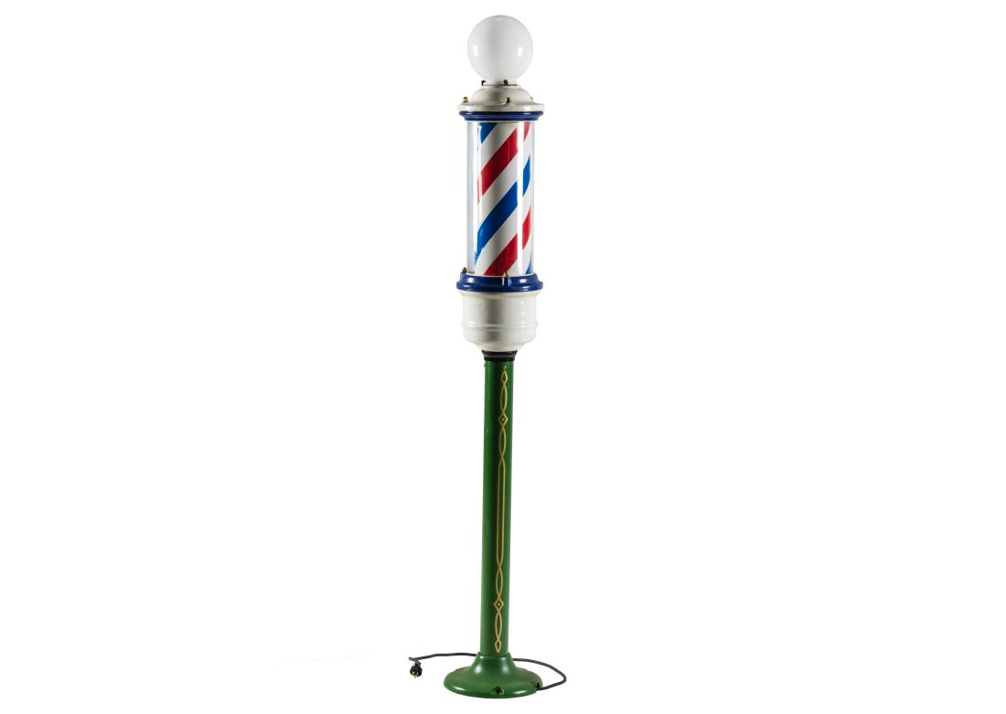 T. Noonan Porcelain Barber Pole On Stand (1 of 4)