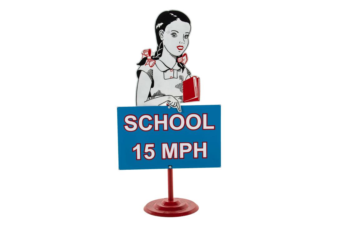 School Girl 15 MPH Curb Sign  (1 of 2)