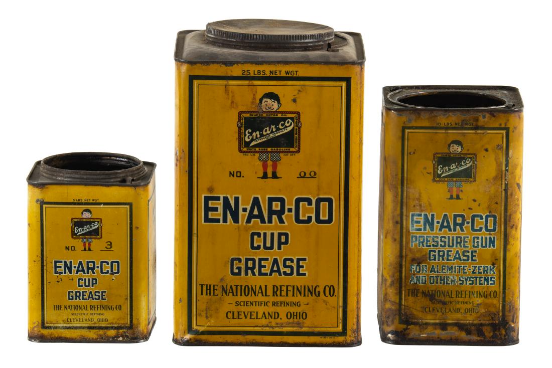 Lot Of 3 En-Ar-Co Square Grease Cans (1 of 8)