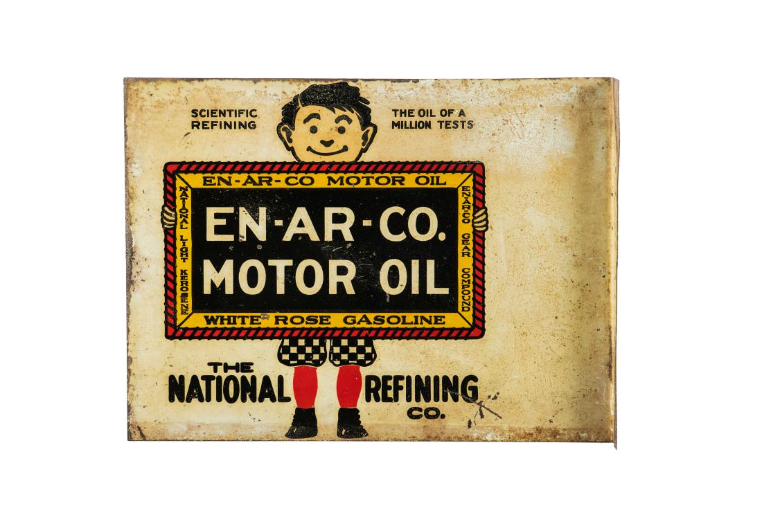 White Rose Enarco Motor Oil Tin Flange Sign (1 of 3)