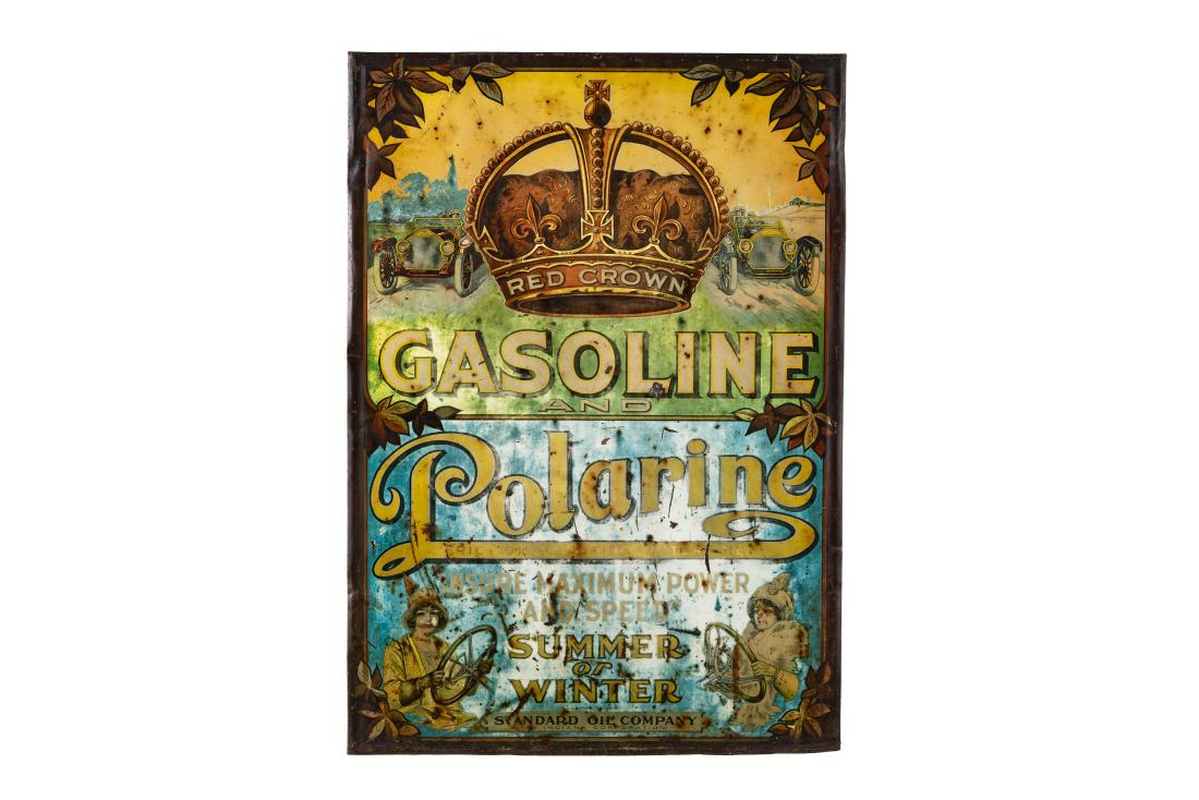 Early Red Crown Polarine Tin Sign (1 of 6)