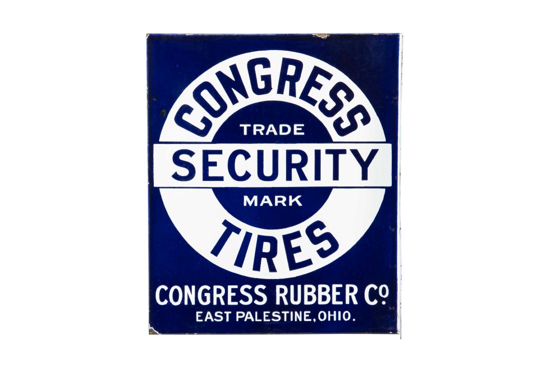 Congress Tires Porcelain Flange Sign (1 of 6)