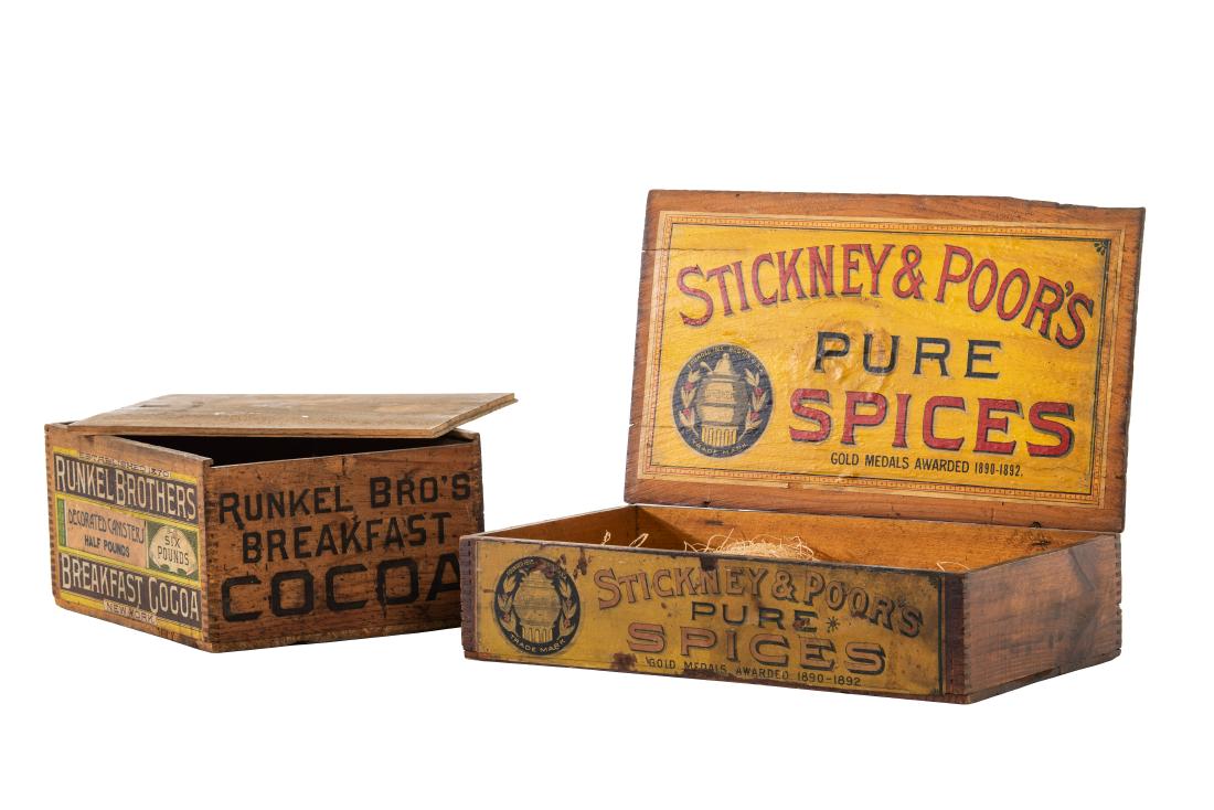 Stickney Spices & Runkel Cocoa Wooden Boxes (1 of 3)