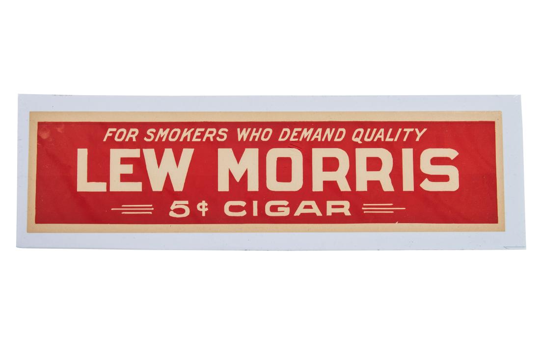 Lew Morris 5 Cent Cigar Paper Advertisement (1 of 1)