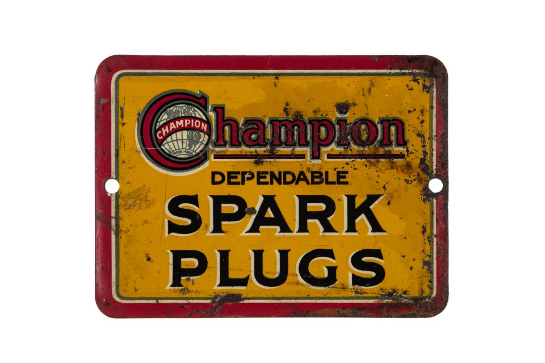 Rare Champion Spark Plugs Tin Sign (1 of 2)